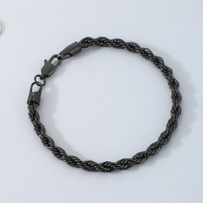 Hip-hop Trendy Braided Chain Couple Bracelet Accessory