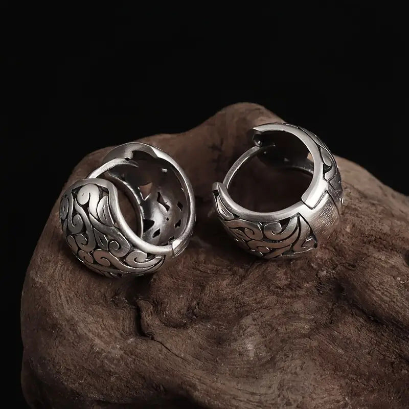 Geometric Hollow Flower Earrings Women's Vintage Fashion