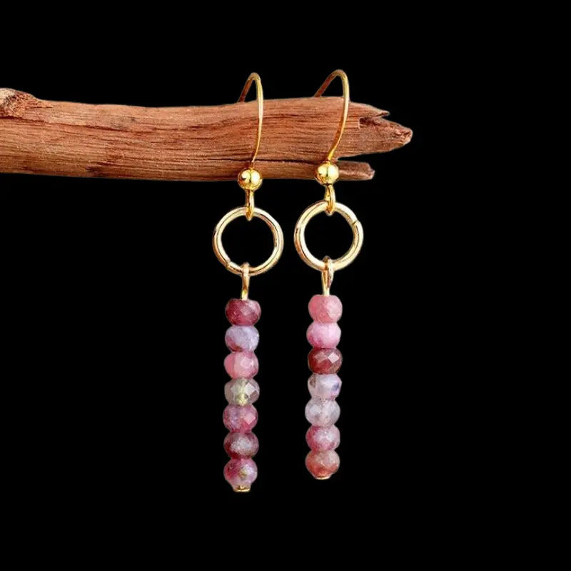 Cherry Red Polygon Earrings Ear Jewelry