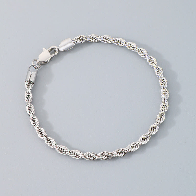 Hip-hop Trendy Braided Chain Couple Bracelet Accessory