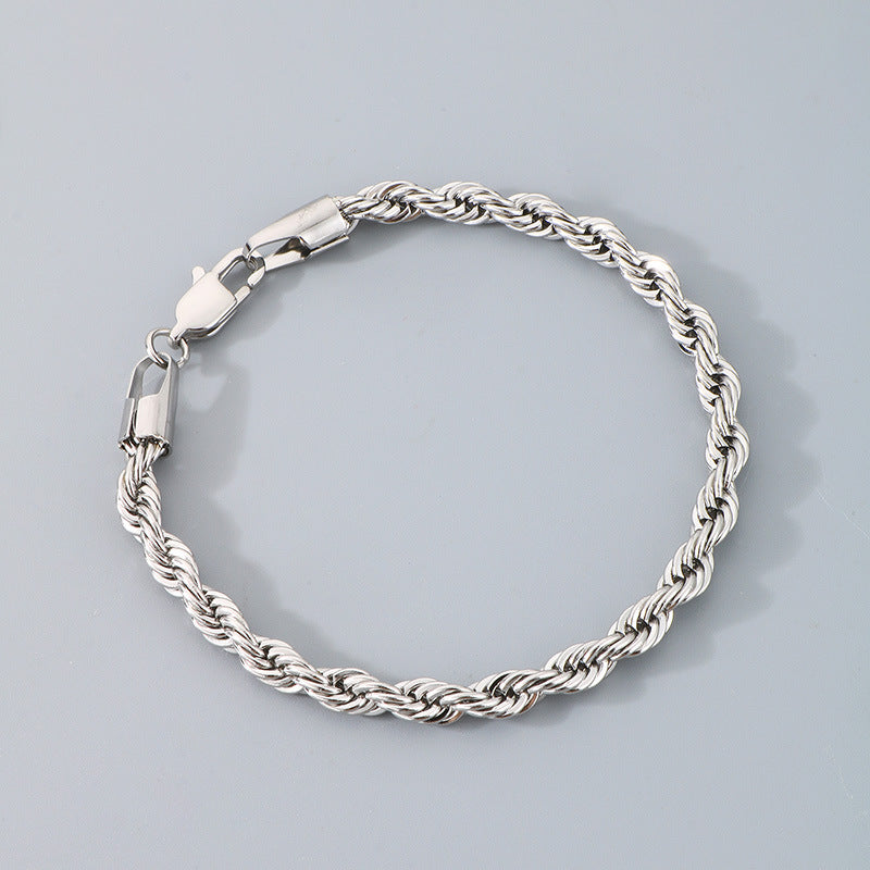 Hip-hop Trendy Braided Chain Couple Bracelet Accessory