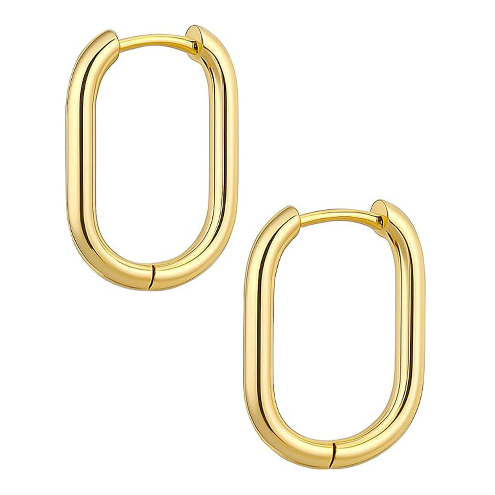 Square Titanium Steel 18k Gold-Plated Quadrilateral Minimalist Stud Earrings