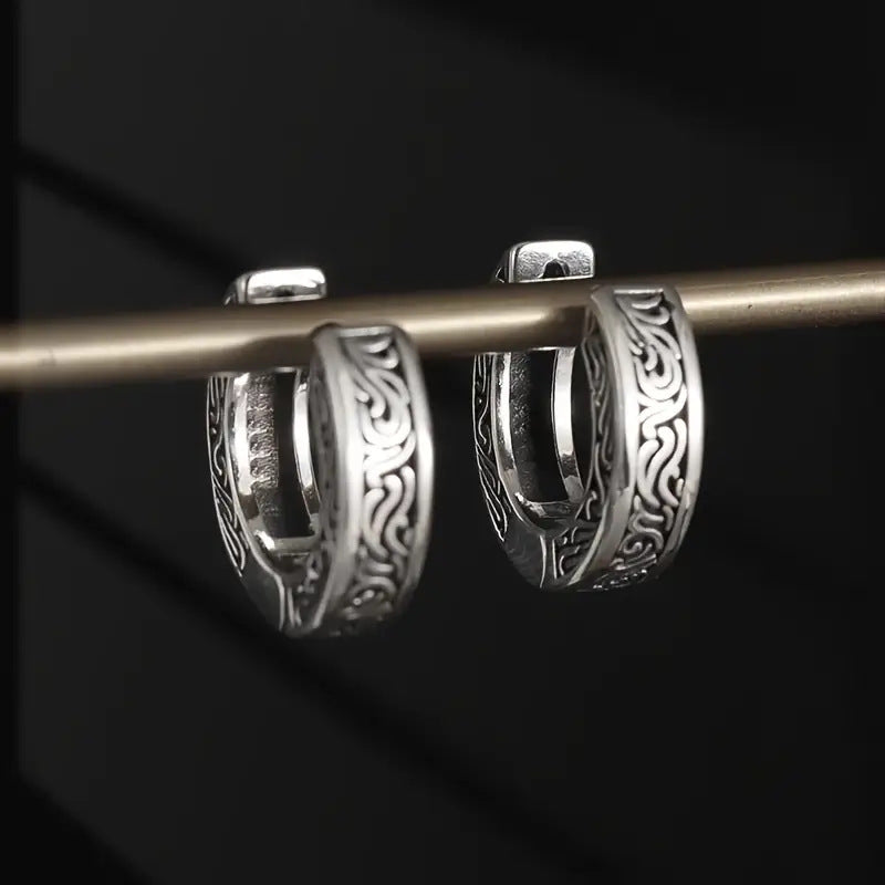 Geometric Hollow Flower Earrings Women's Vintage Fashion